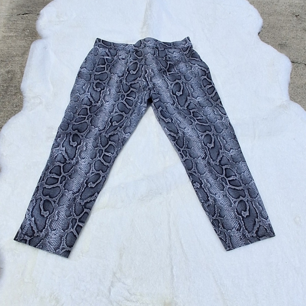 Michael Kors Snakeskin Print Cotton Stretchy Ankle Pants Women Size 16 - Picture 7 of 14